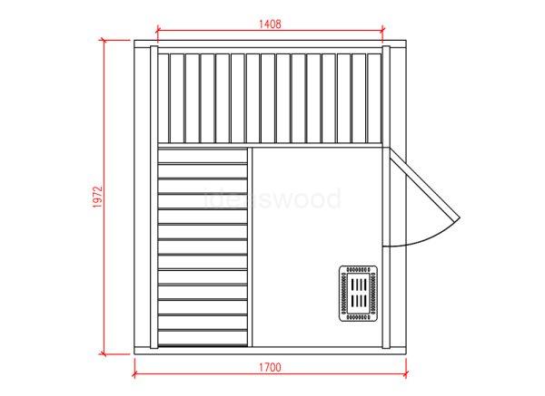 Sauna barrel 1,7 m Ø 1,97m - Image 6